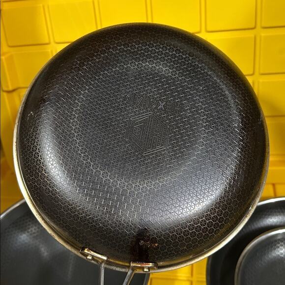 HEXCLAD 4 Piece Nonstick Stainless Steel Frying Pan Set 8 10 12 Wok $600 - Picture 8 of 11